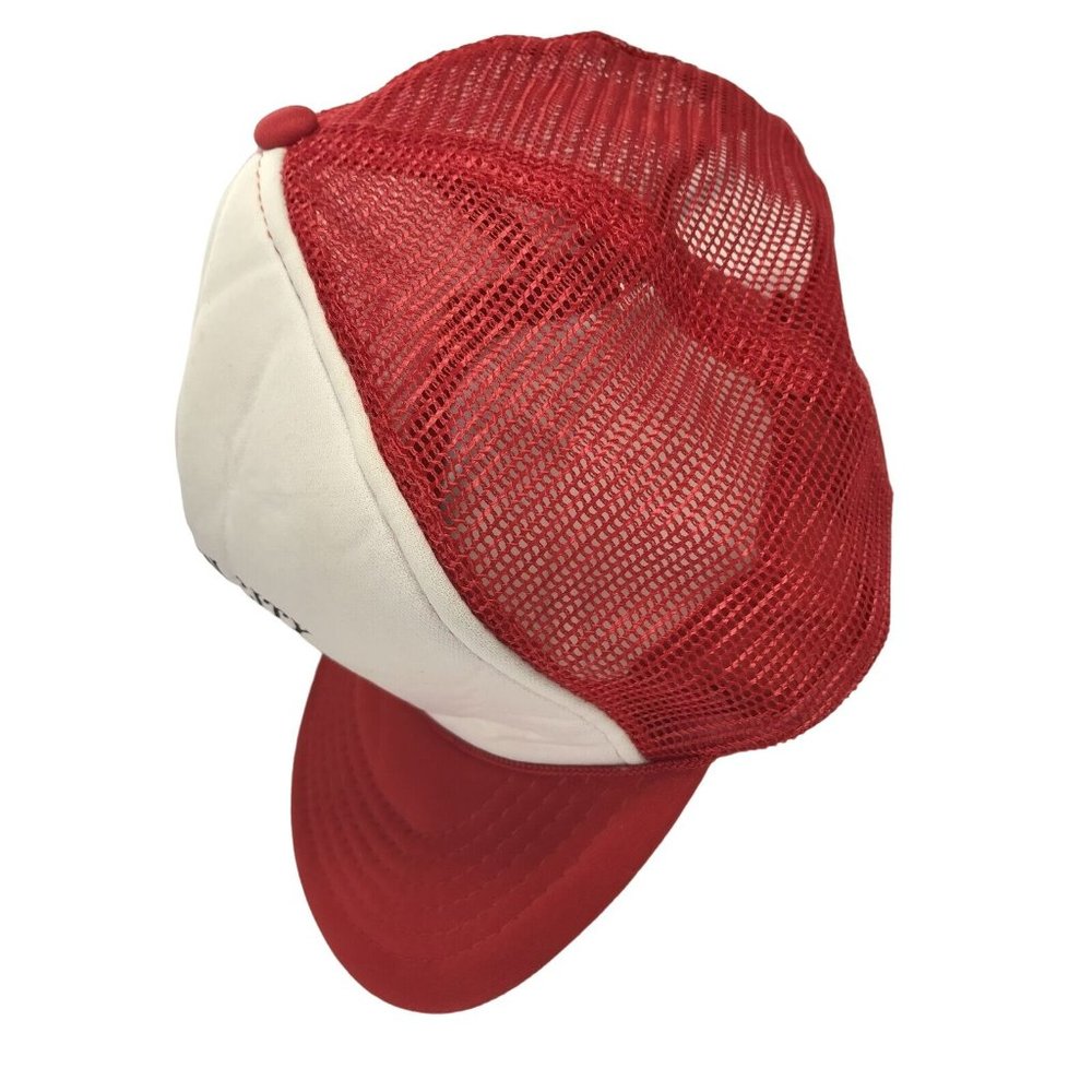 Vintage Mackinaw City Bridge Michigan White And Red Snapback Mesh Trucker Hat - Picture 7 of 11